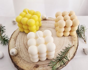 Bubble candles made from soy wax, candles made from soy wax, available in 4 different colors, vegan
