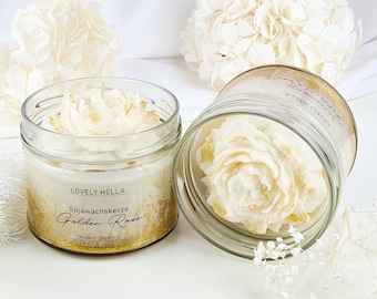 Scented candle GOLDEN ROSE soy wax candle wedding candle