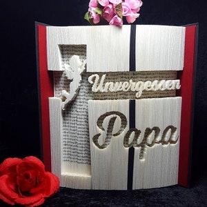 folded book, personalized, keepsake, book folding art, mourning book image 2