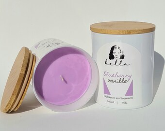 Scented candle made of soy wax, blueberry/vanilla scent, Mother's Day gift