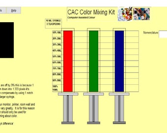 RGB Color Mixing Windows PC App (Computer Assisted Colour)