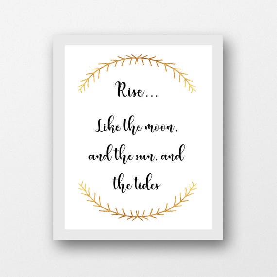 Rise like the moon quote, instant download meaningful quotes, inspirational quote, motivational quote, printable wall art, quote print