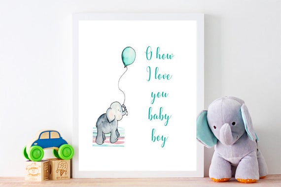 How I Love You Baby Boy Nursery Art Printable Download Baby Etsy