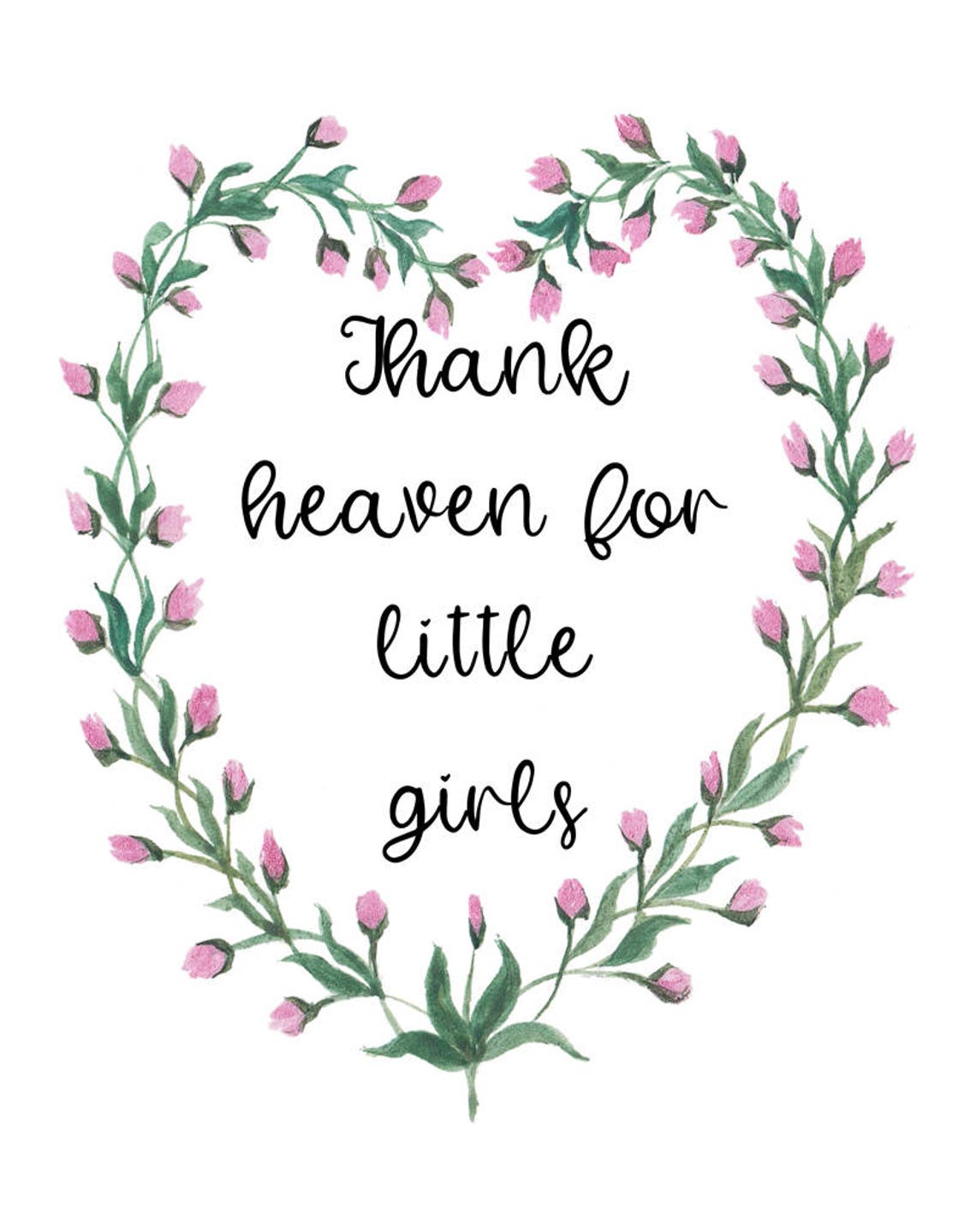 Thank Heaven for Little Girls Nursery Printable Wall Art Etsy