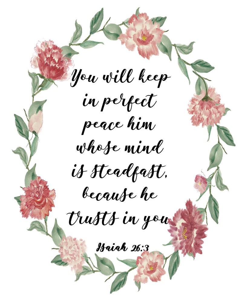 Isaiah 26:3, You Will Keep in Perfect Peace Printable, Isaiah Instant ...