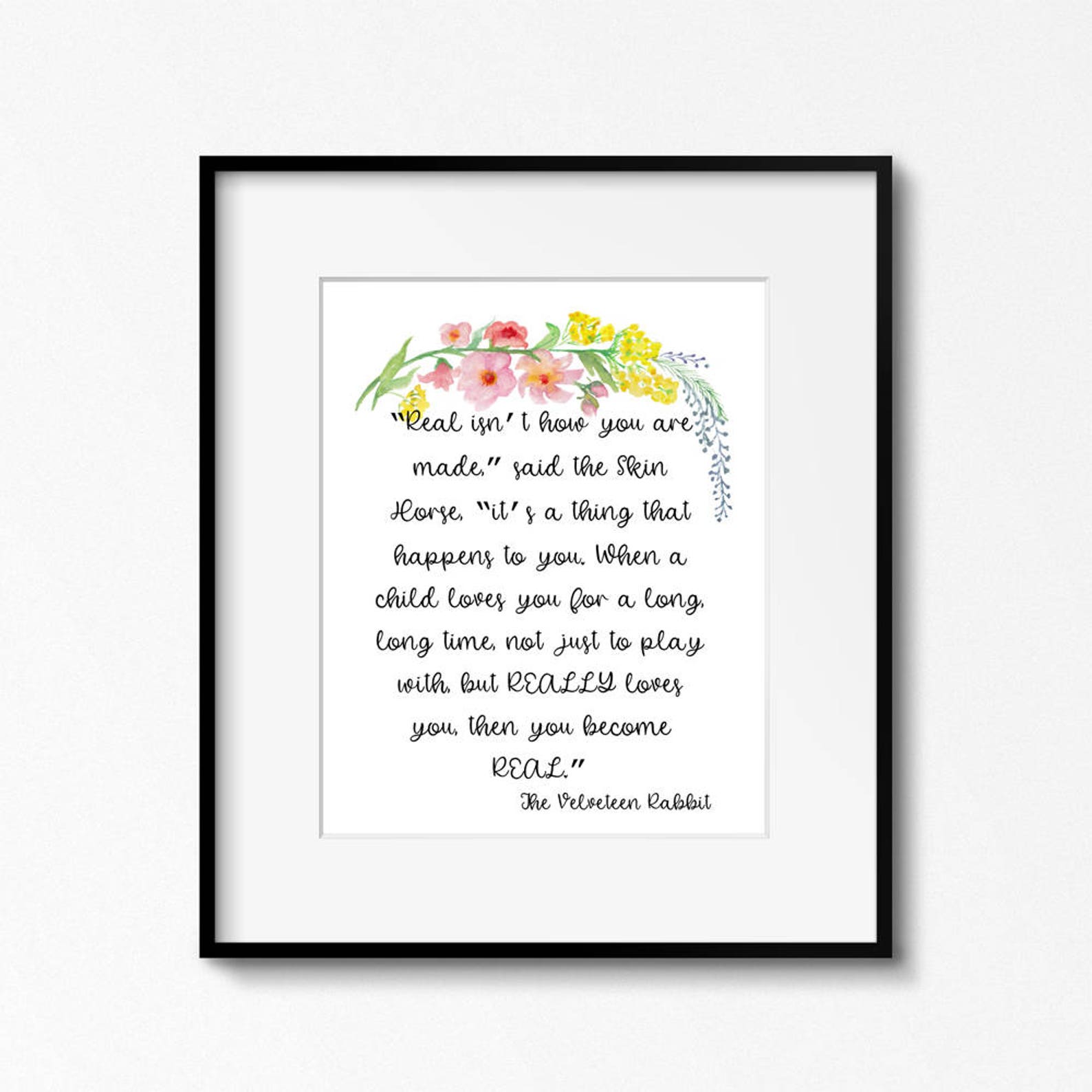 the velveteen rabbit quote printable art margery williams