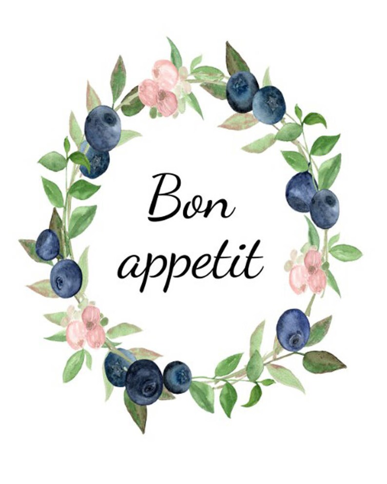 Bon Appetit, French Kitchen Art Printable, Bon Appetit Wall Art ...
