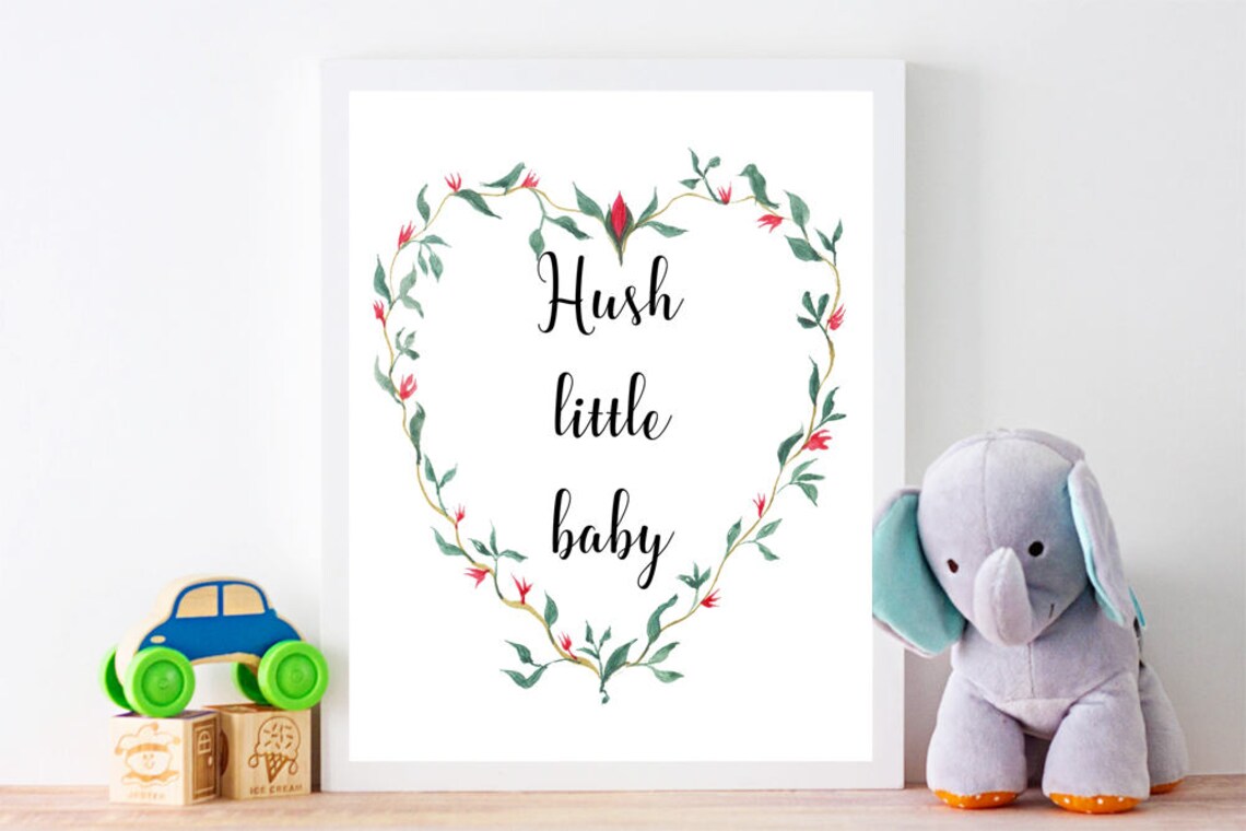 Hush Little Baby Print Nursery Wall Art Printable Art - Etsy