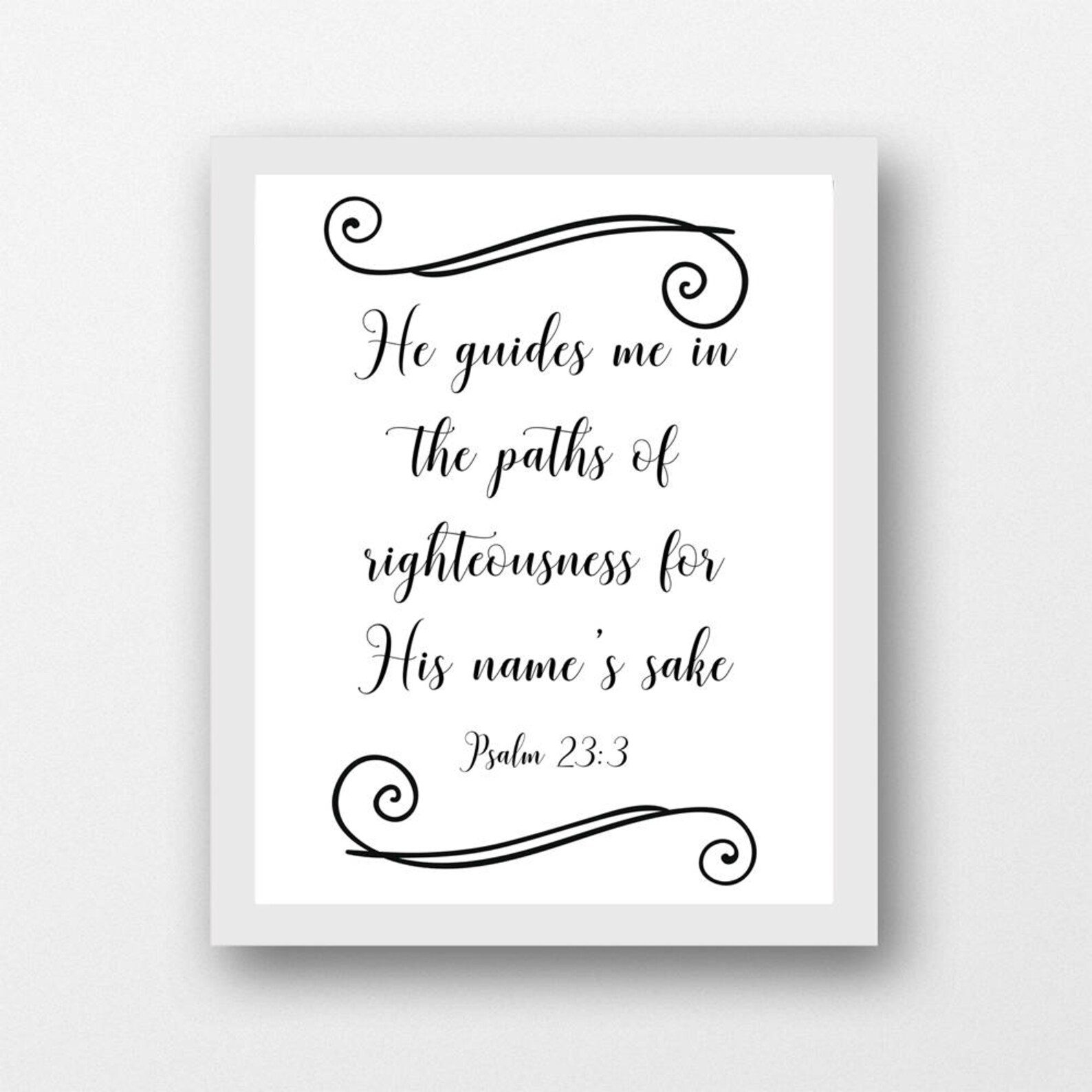 Bible Verse Wall Art, Psalm 23 Printable, Christian Printable Wall Art