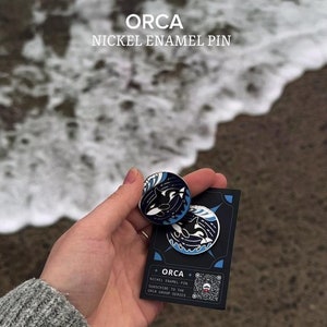 Orca Nickel Enamel Pin