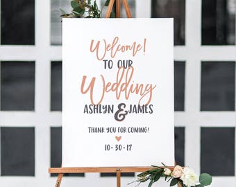 Welcome Wedding Entrance Sign, Wedding Reception Entrance Sign, Customizable Wedding Sign, Digital Download