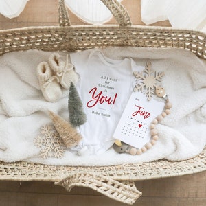 Neutral Christmas Pregnancy Announcement for Social Media, Holiday Themed Baby Announcement, Digital File, Birth Announcement, Winter-themed