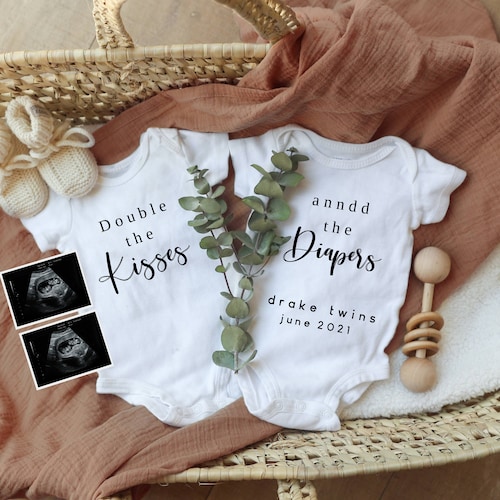 Editable Twin Pregnancy Announcement for Social Media Twin Etsy