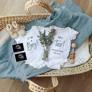 Edit-Yourself Twin Boys Pregnancy Announcement for Social Media, Baby Announcement Instant Download, Digital File, Twin Announcement