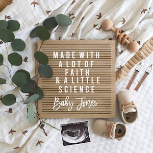Editable Social Media Pregnancy Announcement, IVF Fertility Baby Announcement, Neutral Pregnancy Announcement,