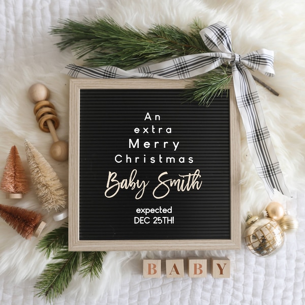 Edit-Yourself Christmas Birth Announcement for Social Media, Neutral Holiday Themed Baby Announcement, Digital File, Christmas Announcement