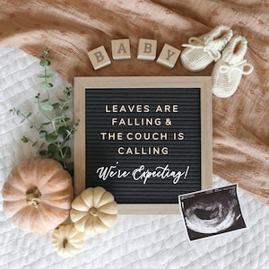 New! Fall Pregnancy Announcement for Social Media, Edit-Yourself Pregnancy Announcement Digital File, Gender Neutral Baby Announcement