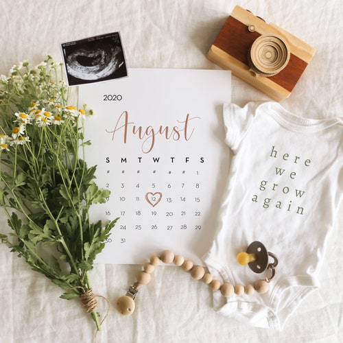 Pregnancy Announcement Calendar Calendar With Due Date - Etsy