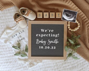 New! Neutral Pregnancy Announcement for Social Media, Edit-Yourself Pregnancy Announcement Digital File, Gender Neutral Baby Announcement