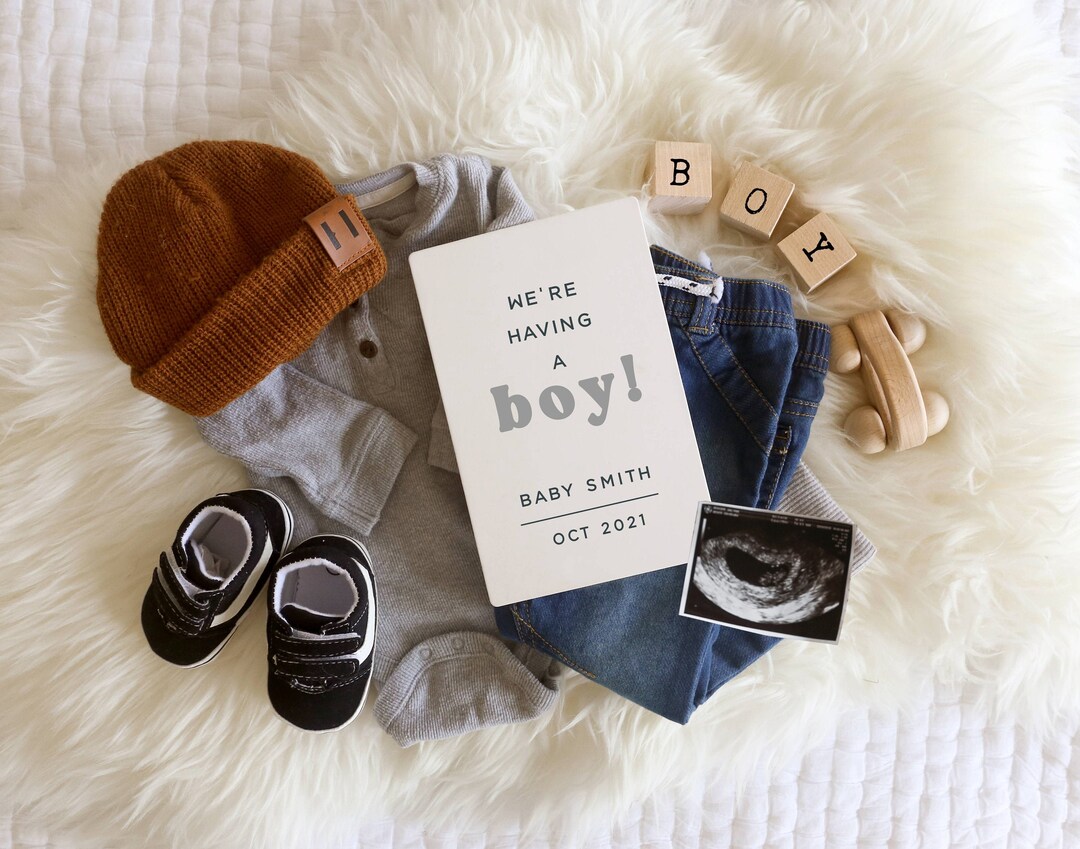 Edityourself Baby Boy Announcement for Social Media, Gender Reveal