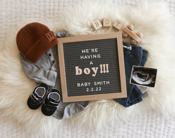 We're Expecting Boy Announcement It's a Boy Reveal for Social Media Modern Retro Baby Boy Announcement Boy Pregnancy Announcement