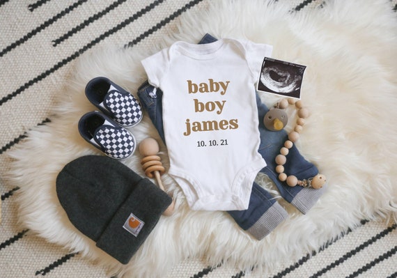 Modern Baby Boy Announcement for Social Media Edit-yourself - Etsy