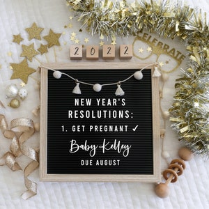 Editable New Years Pregnancy Announcement for Social Media, 2022 New Years Baby Announcement, Instagram Pregnancy Announcement Digital File