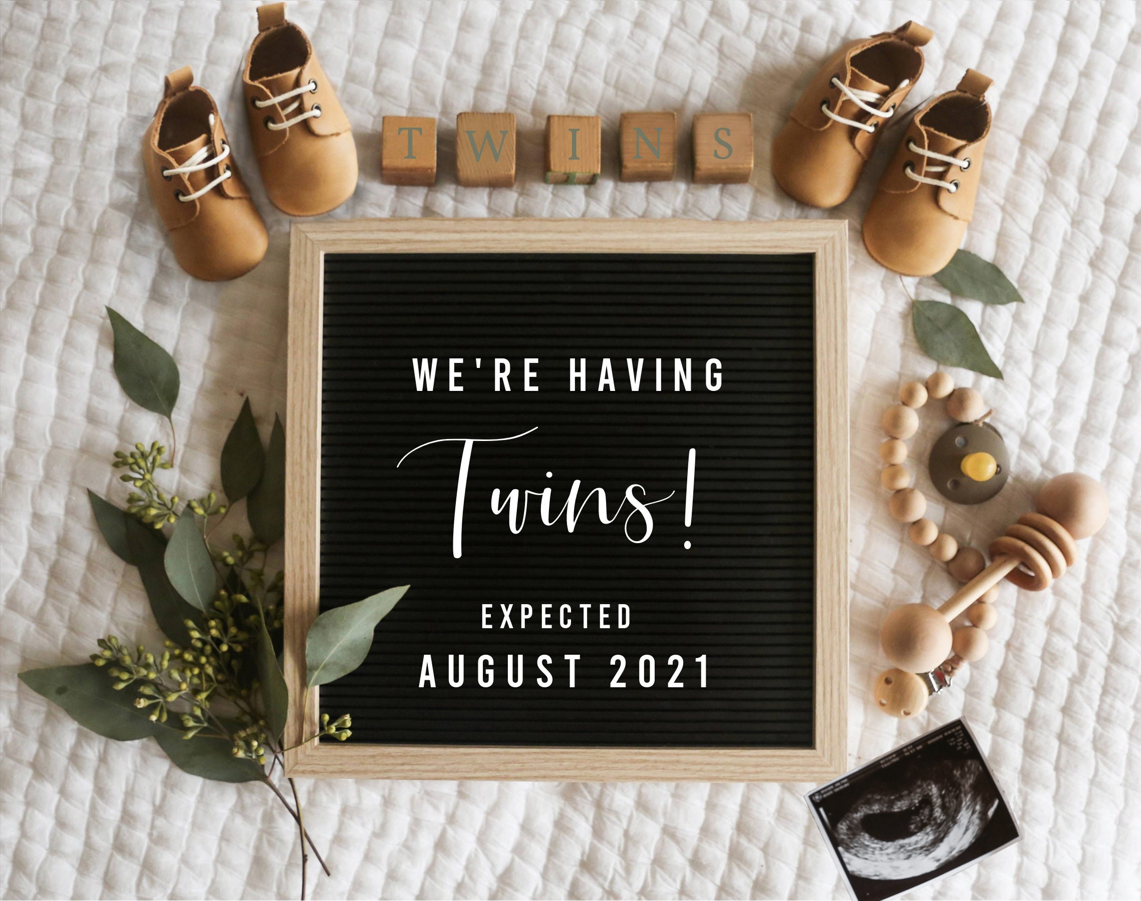 Editable Twin Pregnancy Announcement for Social Media Gender Etsy Ireland