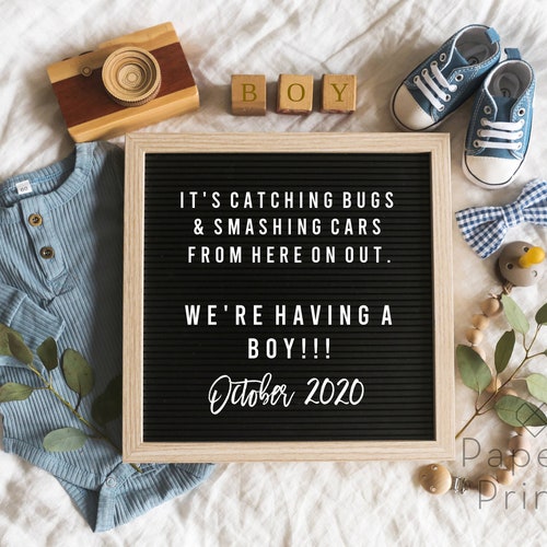 Editable It's a Boy Pregnancy Announcement for Social Etsy