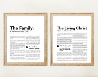 The Family Proclamation AND The Living Christ Printable Set, 11x14" + 16x20" + 18x24" Sizes Included, Digital Downloads