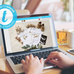 Redigera själv neutralt tvillinggraviditetsmeddelande för sociala medier, tvillingmeddelandemall, digital fil, tvillingfödelsemeddelande, tvillingar bild 2