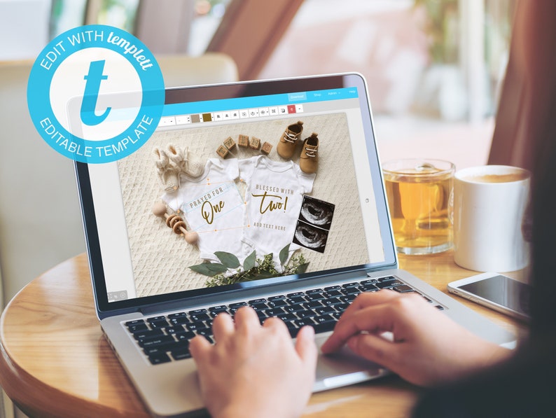 Redigera själv neutralt tvillinggraviditetsmeddelande för sociala medier, tvillingmeddelandemall, digital fil, tvillingfödelsemeddelande, tvillingar bild 2