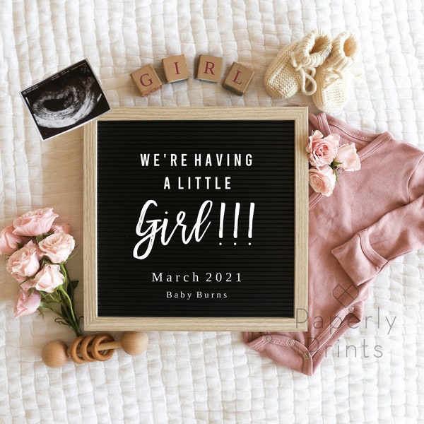 It's a Girl Baby Announcement for Social Media, Edit-Yourself Birth Announcement, baby girl, instant download, Pregnancy Announcement