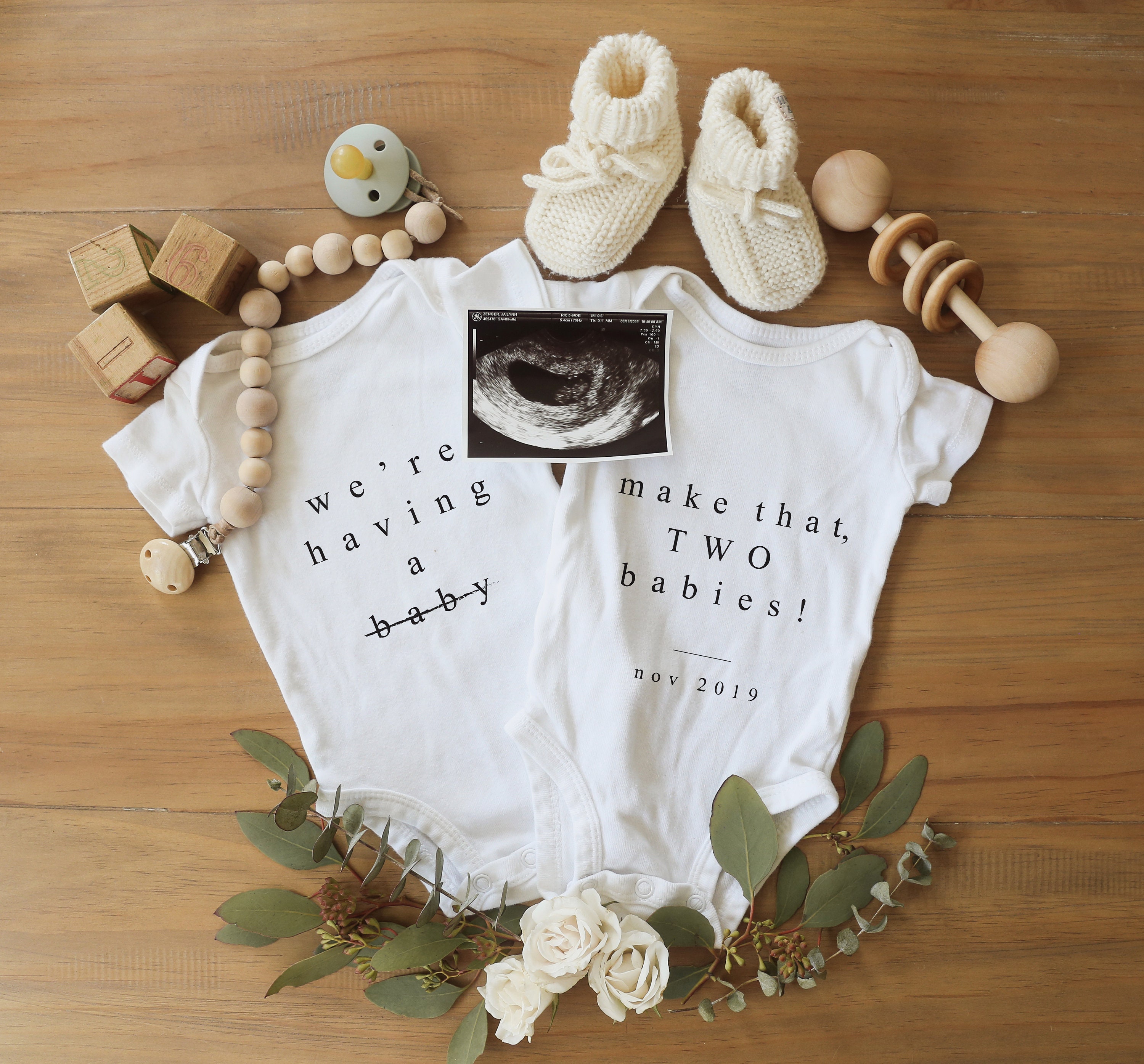 Editable Twin Pregnancy Announcement For Social Media, Twin