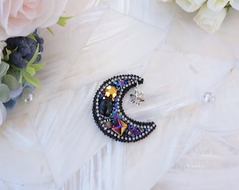 Handmade Moon Brooch