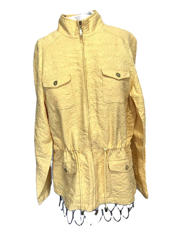SPRING YELLOW DRAWSTRING Jacket, Vintage Lightwei… - image 3