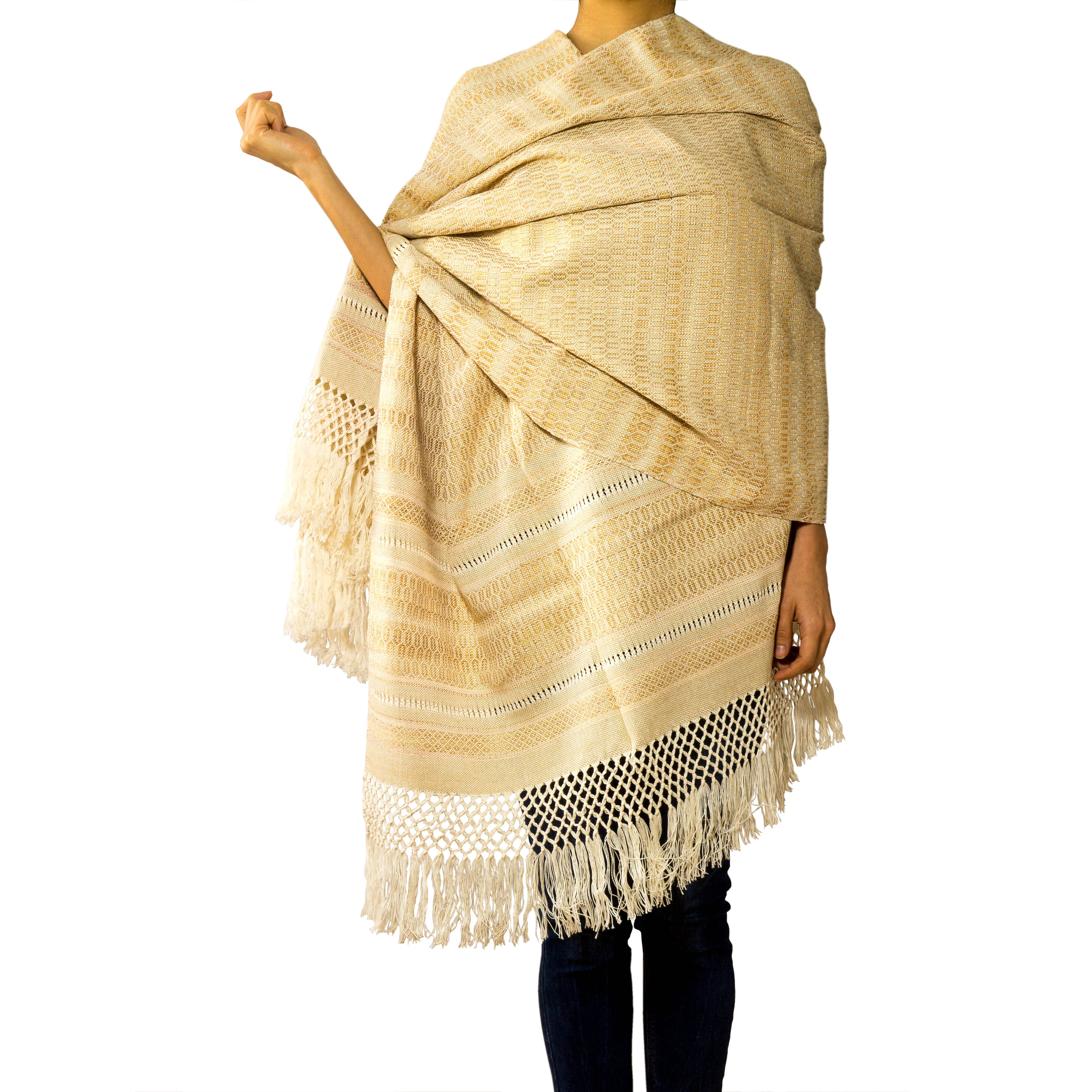 Mexican Rebozo Scarf Sol Blanco handwoven Etsy