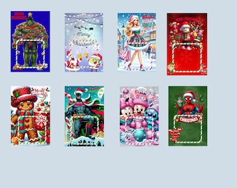 15 Jumbo Christmas Card PNG Bundle | 11x17 Printable Gift Holders (Digital Download)