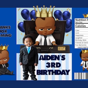 7 Editable Canva Pro Templates Boss Baby Boy Party Printable Bundle, Printable templates