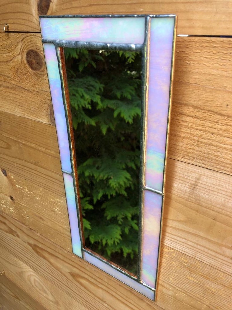 Handmade Custom Medium Stained Glass Mirror. 30cm x 13cm Etsy