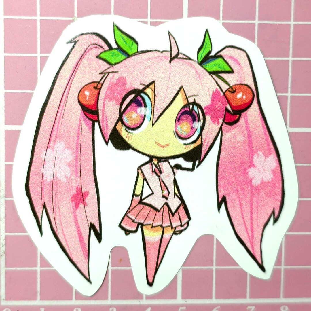 Pink Sakura Hatsune Miku Vinyl Sticker - Etsy