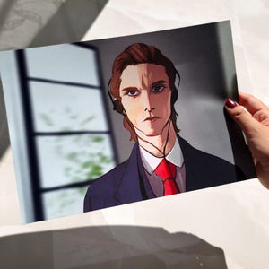 Patrick Bateman art print poster, American psycho, Christian Bale