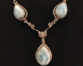 Larimar and Sterling Silver Necklace