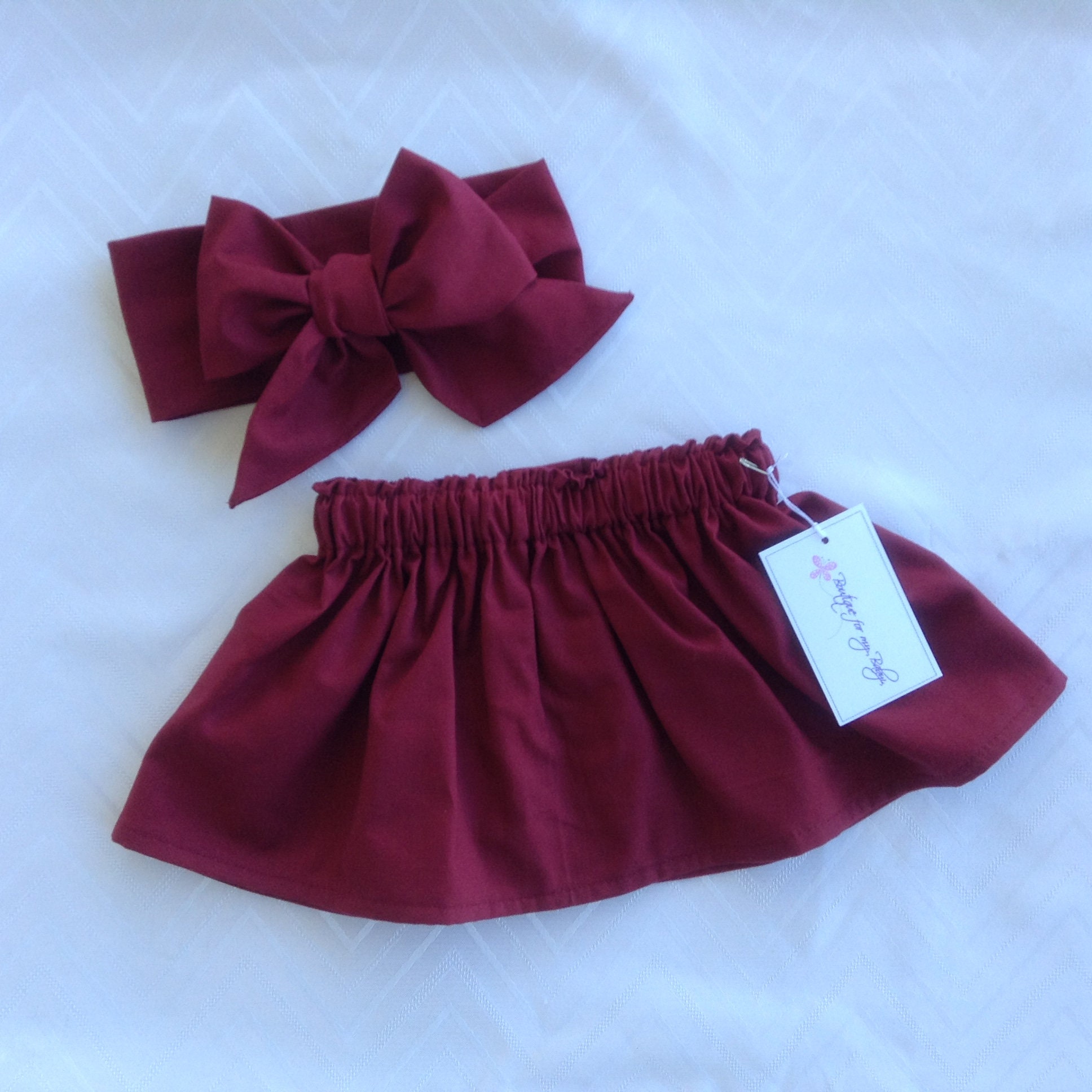 Burgundy skirt top for baby