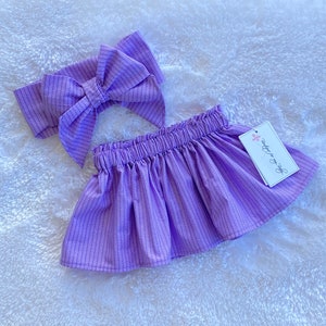 Purple Skirt, Baby Skirt, Toddler Skirt, Baby Girl Outfit, Skirt, Bow Headwrap, Baby Headwrap, Hair Bow, Headwrap, Big Bow, Girl Skirt