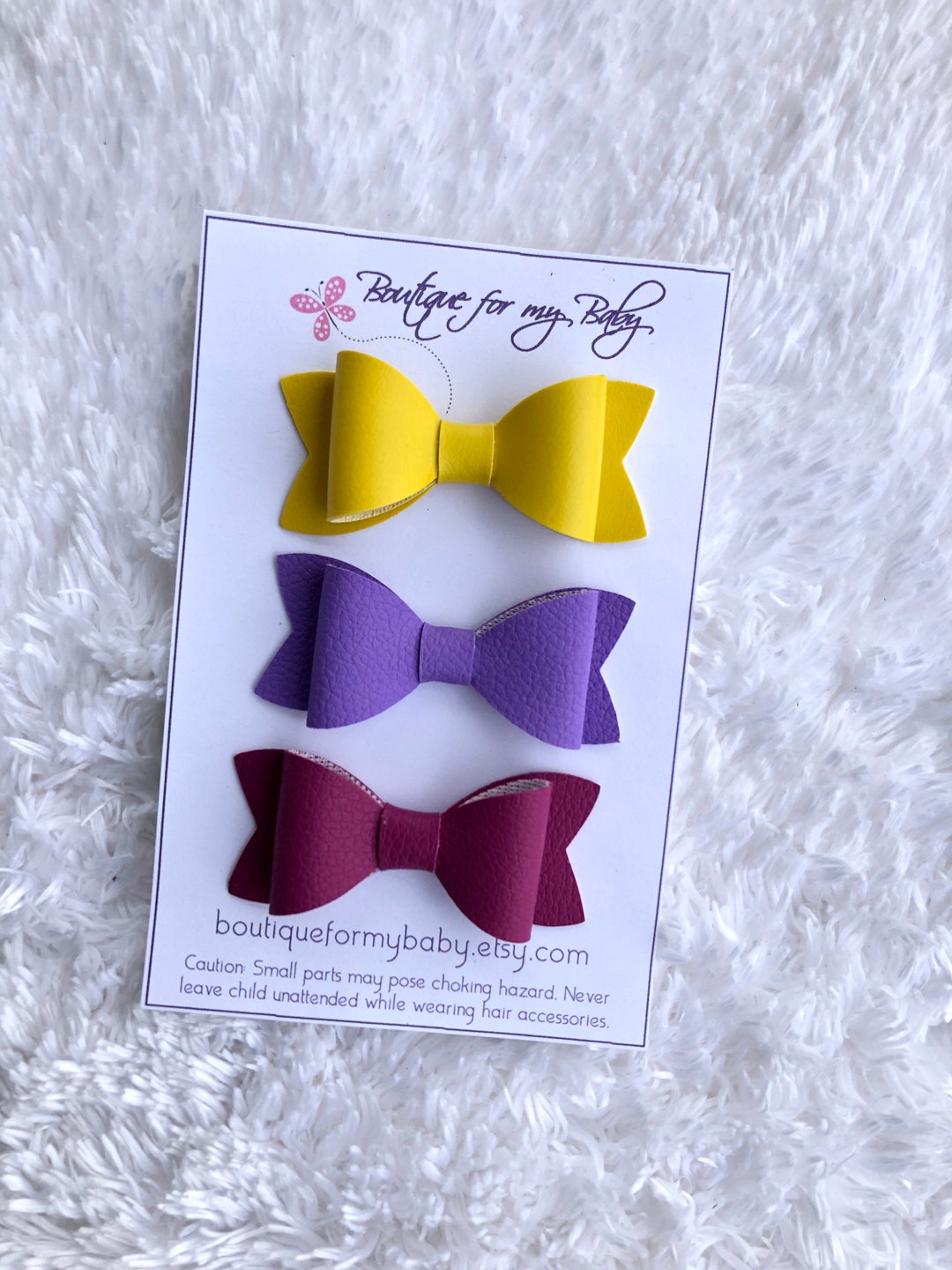 Set of 3 Faux Leather Bow Faux Leather Bows Faux Leather Bow Etsy