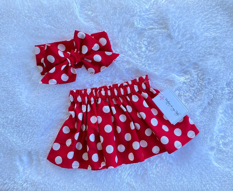 Minnie Mouse Skirt Red Polka Dots Skirt Baby Skirt Toddler Etsy