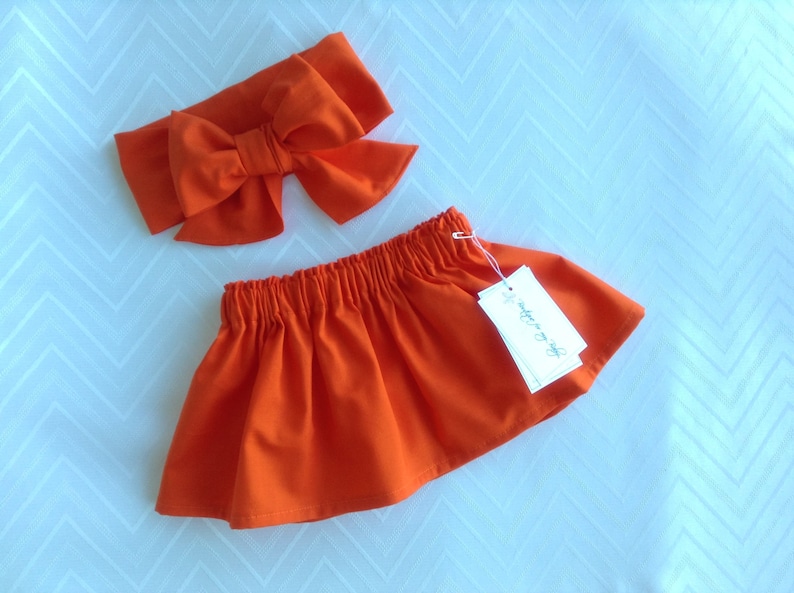 Orange Skirt Baby Skirt Toddler Skirt Baby Girl Outfit Etsy