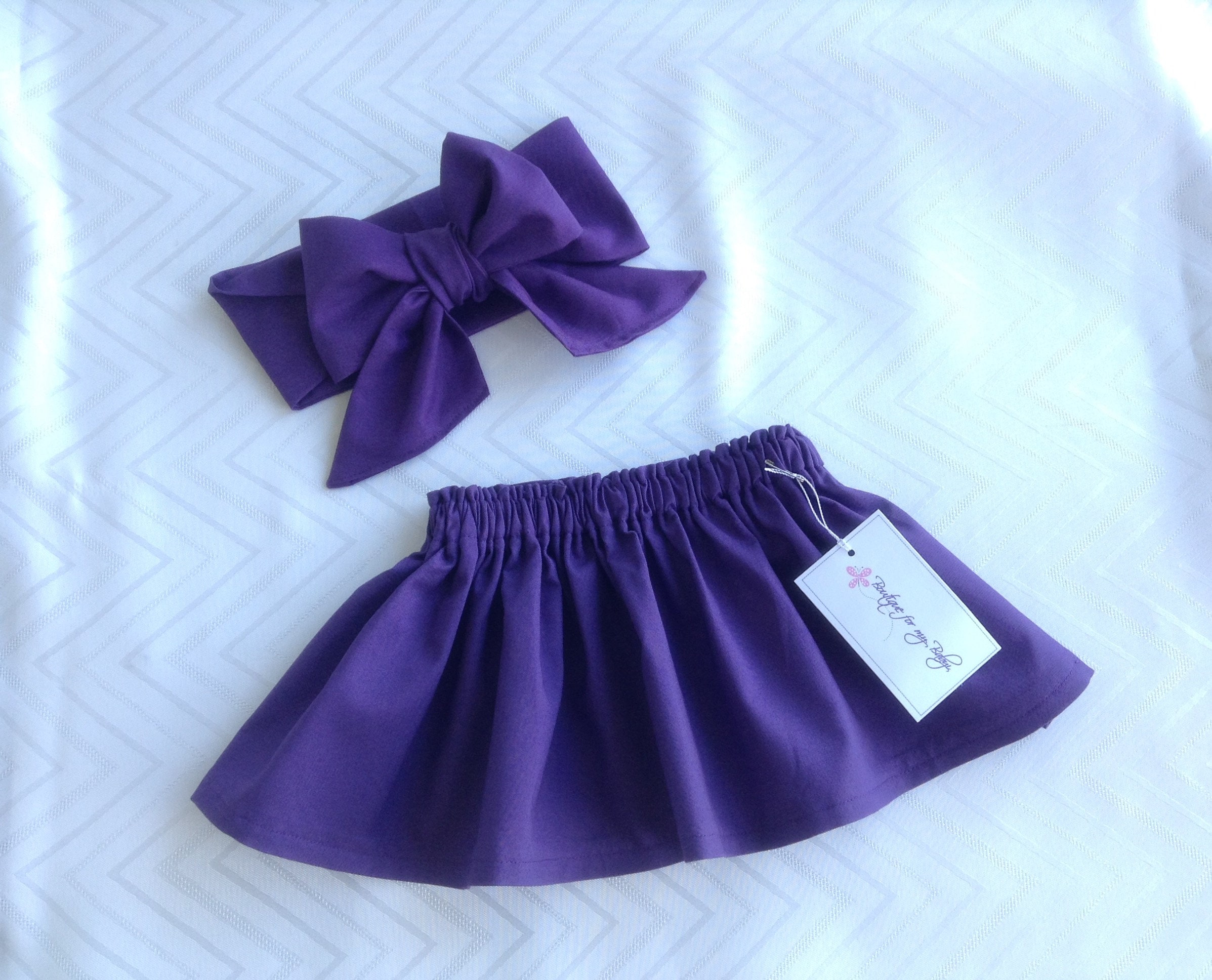 Purple Skirt, Purple headwrap, Baby Skirt, Toddler Skirt, Baby Girl Outfit, Skirt, Bow, Baby Headwrap, Hair Bow, Headwrap, Sailor Bow