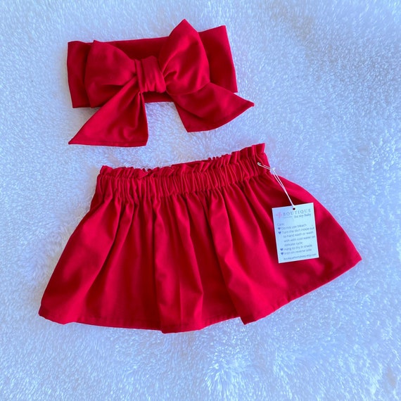 Falda roja falda de bebé falda para niños pequeños traje de Etsy México